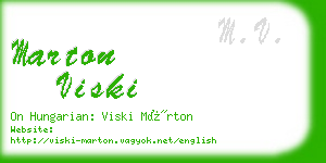 marton viski business card